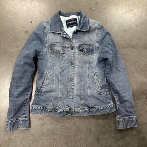 Pronto blue light wash motorcycle denim jacket Size Sm